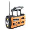 YX328 Radio solare di emergenza con manovella e torcia elettrica, power bank da 4000mAh - Arancione