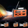 YX328 Radio solare di emergenza con manovella e torcia elettrica, power bank da 4000mAh - Arancione