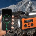YX328 Radio solare di emergenza con manovella e torcia elettrica, power bank da 4000mAh - Arancione