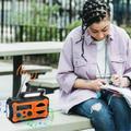 YX328 Radio solare di emergenza con manovella e torcia elettrica, power bank da 4000mAh - Arancione