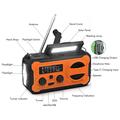 YX328 Radio solare di emergenza con manovella e torcia elettrica, power bank da 4000mAh - Arancione