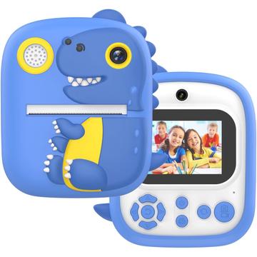 Fotocamera per bambini con stampa istantanea YYTech P3 T-Rex - Blu