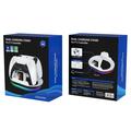 YZC-523 Base di ricarica doppia per controller PS5/PS5 Edge - Base RGB, display OLED - Bianco
