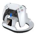 YZC-523 Base di ricarica doppia per controller PS5/PS5 Edge - Base RGB, display OLED - Bianco
