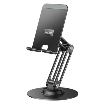 Yesido C300 Supporto da tavolo in lega di alluminio per telefono e tablet - Nero