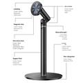 Yesido C303 - Supporto da tavolo magnetico girevole e regolabile a 360° per telefono - Nero