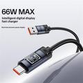 Cavo USB-C Yesido CA138C da 66W con ricarica rapida e display digitale - 1.2m - Nero
