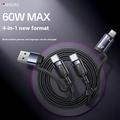 Cavo di ricarica 4 in 1 Yesido CA200 - Da USB-A/USB-C a USB-C/Lightning - Nero