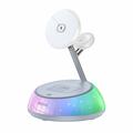 Yesido DS31 Stazione di ricarica wireless magnetica 3 in 1 da 15W con luce notturna