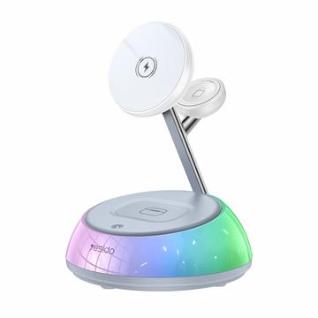 Yesido DS31 Stazione di ricarica wireless magnetica 3 in 1 da 15W con luce notturna