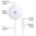 Caricabatterie wireless magnetico Yesido DS41 Qi 2.2 da 25W - Bianco