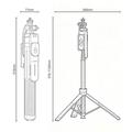 Yesido SF34 Treppiede per selfie stick - Estensibile fino a 174cm / Telecomando Bluetooth - Attacco da 1/4" - Nero