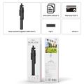 Yesido SF34 Treppiede per selfie stick - Estensibile fino a 174cm / Telecomando Bluetooth - Attacco da 1/4" - Nero