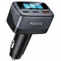 Caricabatteria da auto Yesido Y75 a 3 porte con display TFT - 105W - Nero