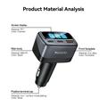 Caricabatteria da auto Yesido Y75 a 3 porte con display TFT - 105W - Nero