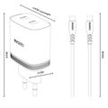 Yesido YC109 Caricabatterie doppio USB-C PD da 45W con cavo USB-C - Bianco