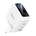 Caricabatterie Yesido YC114 da 140W con tecnologia GaN - 2x USB-C, USB-A, display TFT - Bianco