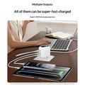 Caricabatterie Yesido YC114 da 140W con tecnologia GaN - 2x USB-C, USB-A, display TFT - Bianco