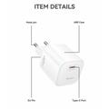 Caricabatterie Yesido YC116 da 45W con tecnologia GaN e cavo USB-C - Bianco