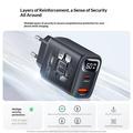 Yesido YC122 Caricabatterie rapido PD a doppia porta da 60W con display digitale - Nero