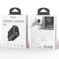 Yesido YC122 Caricabatterie rapido PD a doppia porta da 60W con display digitale - Nero