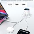Caricabatterie rapido Yesido YC123 da 70W con tecnologia GaN - Display TFT, 2x USB-C, USB-A, cavo USB-C da 70cm - Bianco