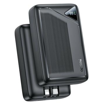 Yesido YP85 20000mAh Power Bank con cavi Type-C e Lightning integrati - 22.5W - Nero