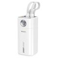 Yesido YP86 20000mAh Power Bank con cavi USB-C e Lightning integrati - 22.5W - Bianco