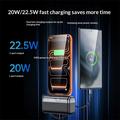 Power bank Yesido YP99 da 10000mAh con cavo USB-C-Lightning integrato - Nero