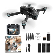 Drone intelligente Z105 con doppia fotocamera, controller con display da 4.3" e 3 batterie - Nero