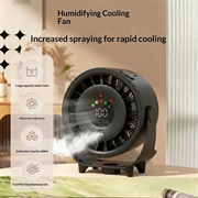Ventilatore da tavolo 2 in 1 Z6 con funzione umidificatore - Ricaricabile tramite USB - Nero