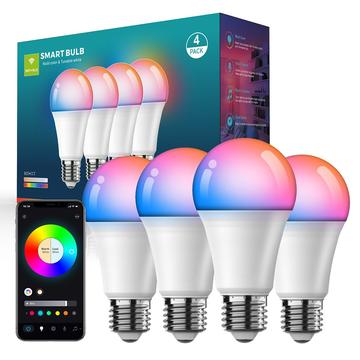 ZJ-BWBL1H-RGBWW-4P 4PCS 10W lampadine intelligenti Bluetooth WiFi 2.4G voce RGBCW 220V lampadine LED