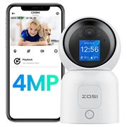 Zosi C519M Telecamera di sicurezza WiFi intelligente da 4MP con rilevamento persone tramite IA - Bianca