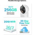 Zosi C519M Telecamera di sicurezza WiFi intelligente da 4MP con rilevamento persone tramite IA - Bianca