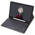 Custodia con tastiera Bluetooth per iPad 10.2" (2019/2020/2021) con tasti rotondi e alloggiamento per Apple Pencil - Layout USA - Nero