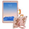 Custodia in silicone per iPad 9.7 2017/2018 Cartoon Bear con supporto - Rosa