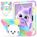 Custodia ibrida con base di appoggio per iPad Air 11 2024/2025 Gatto carino - Viola / Colorato