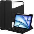 Smart Case rotante a 360 gradi per iPad Air 11 2024/2025 con tastiera Bluetooth - Nera