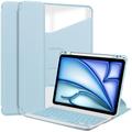 Custodia intelligente per iPad Air 11 2024/2025/2026 con rotazione a 360 e tastiera Bluetooth - Blu cielo