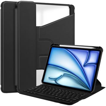 Smart Case rotante a 360 gradi per iPad Air 13 2024/2025 con tastiera Bluetooth - Nera