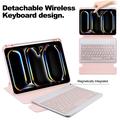 Custodia intelligente per iPad Pro 11 2024/2025 con rotazione a 360 gradi e tastiera Bluetooth - Rosa