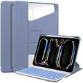 Smart Case rotante a 360 gradi per iPad Pro 11 2024/2025 con tastiera Bluetooth - Viola