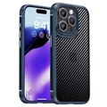 iPhone 15 Pro iPaky Hybrid Case - Carbon Fiber - Blue