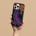 Custodia in silicone DIY per iPhone 11 con stringhe colorate - Nera