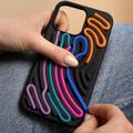 Custodia in silicone DIY per iPhone 11 con stringhe colorate - Nera