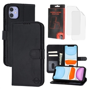 Custodia a portafoglio in pelle MyTPhone CardMate per iPhone 11 - Nero