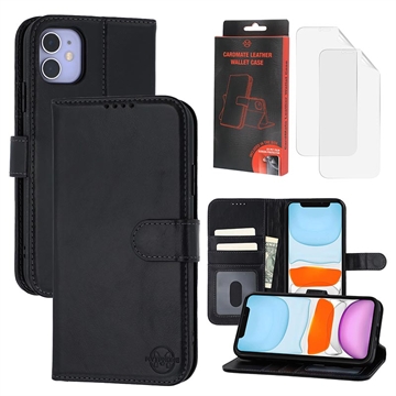 Custodia a portafoglio in pelle MyTPhone CardMate per iPhone 11 - Nero