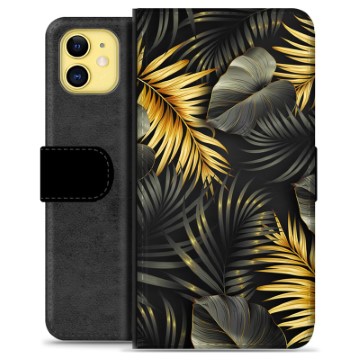 Custodia a Portafoglio Premium per iPhone 11 - Foglie d\'Oro