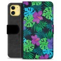 Custodia a Portafoglio Premium per iPhone 11 - Fiore Tropicale