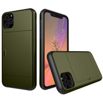 iPhone 11 Pro Hybrid Case with Sliding Card Slot - Verde Militare